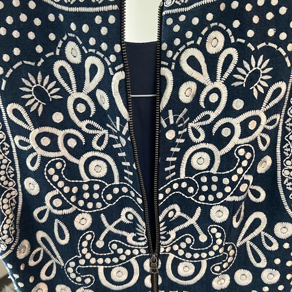 Alice & Olivia blue and white sleeveless dress - Picture 4 of 6